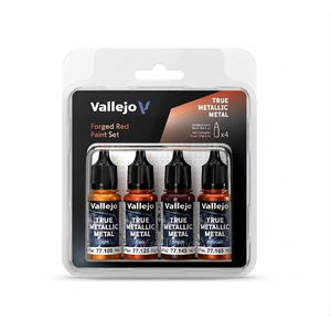 Vallejo True Metallic Metal: Forged Red Paint Set (4x18ml)