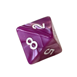 Pearl Dice: Cerise/White (d8)