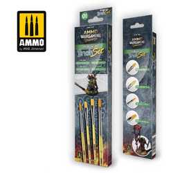 Ammo Wargaming Universe: DRY BRUSH Land Brush Set