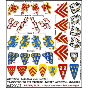 Little Big Men Studio: Medieval Barding and Shield Transfers #2 for Victrix