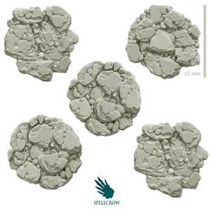 Spellcrow: Cracked Stone Layers for 32 mm Bases (5)