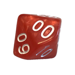 Pearl Dice: Red/White (D10, 00-90)