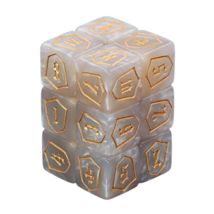 Vaettir Workshop: Shield Counter Dice 16mm Pearl White (12)
