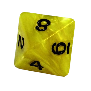Pearl Dice: Yellow/Black (d8)