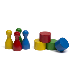 Spelpjäs: Set of pawns with cylinders (4+4st)