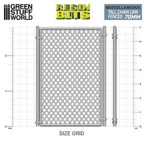 3D Printed set - Chain Link Fences 70mm (5)