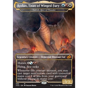 Magic löskort: Ikoria: Lair of Behemoths: Vadrok, Apex of Thunder (Rodan, Titan of Winged Fury) (Foil)