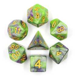 Green/Purple Galaxy dice set (7-Die set)