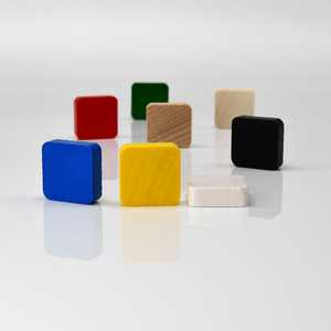 Game Pieces: Squares - Yellow (Wood) (10)