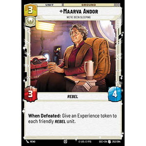 Star Wars: Unlimited Löskort: Secrets of Power: Maarva Andor, We've Been Sleeping