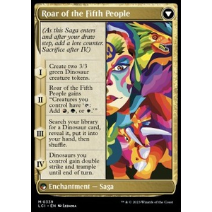 Magic löskort: The Lost Caverns of Ixalan: Huatli, Poet of Unity // Roar of the Fifth People (alternative art)