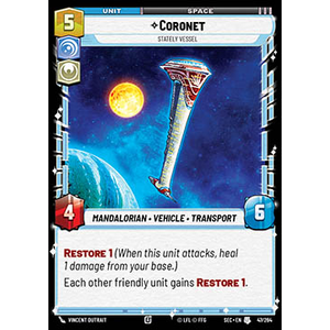 Star Wars: Unlimited Löskort: Secrets of Power: Coronet, Stately Vessel
