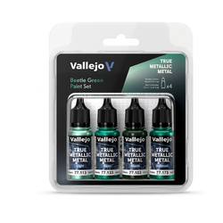 Vallejo True Metallic Metal: Beetle Green Paint Set (4x18ml)