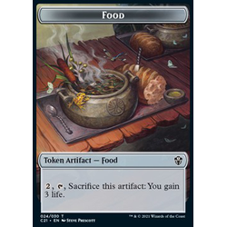 Magic Löskort: Commander: Strixhaven: Food Token // Saproling Token
