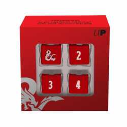 D&D 5.0: Dungeons & Dragons - Heavy Metal Red and White D6 Dice Set for Dungeons & Dragons (4)