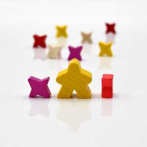 Game Pieces: Star-Mini - Black (Wood) (10)