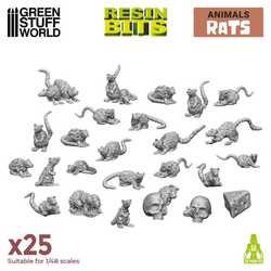 Green Stuff World: Small Rats Set - 3D Printed