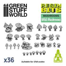 Green Stuff World: Wild Mushrooms Set - 3D Printed