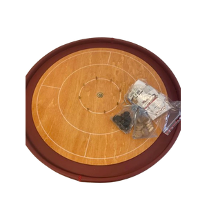 Crokinole Mini (62 cm) w. Leather Ditch (Beech/Crimson)