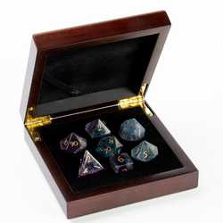 Stone Dice: Purple Fluorite 7-die Set