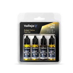 Vallejo True Metallic Metal: Radiant Yellow Paint Set (4x18ml)