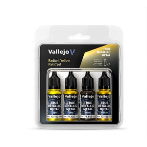 Vallejo True Metallic Metal: Radiant Yellow Paint Set (4x18ml)