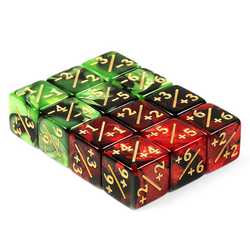 Positive/Negative Dice Counters Red/Green (12)