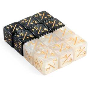 Positive/Negative Dice Counters Oynx/Marble (12)