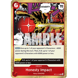 One Piece Löskort: A Fist of Divine Speed: Honesty Impact (V.1)