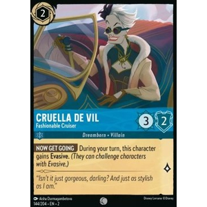 Lorcana Löskort: Rise of the Floodborn: Cruella De Vil - Fashionable Cruiser