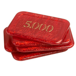 Spelmarker: Casino Token/Plaque Red Pearl 5000 (1 st)