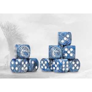 Conquest: Nords - Logo on Blue Marbled Dice (24)