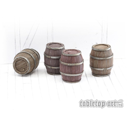 Tabletop-Art: Wooden Barrels Set 3 - Big Barrels (4)