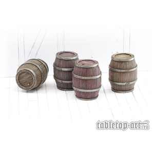 Tabletop-Art: Wooden Barrels Set 3 - Big Barrels (4)