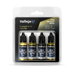 Vallejo True Metallic Metal: Greenish Gold Paint Set (4x18ml)