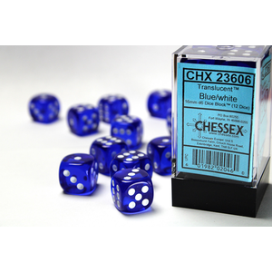 Translucent: Blue/white (12-die set)