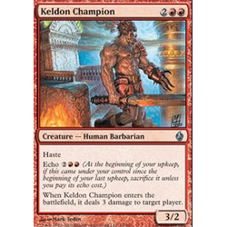 Magic Löskort: Premium Deck - Fire and Lightning: Keldon Champion	(Foil)