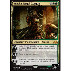 Magic löskort: Guilds of Ravnica: Vraska, Regal Gorgon (Foil)