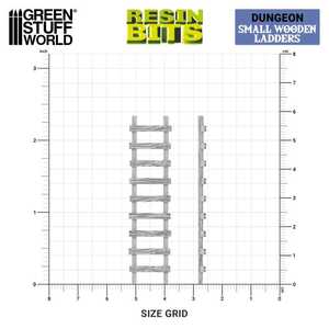 Green Stuff World: 3D Printed Resin Set - Small Wooden Ladders (6) (1:48-1:35)