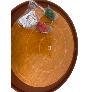 Crokinole Tournament Set w. Leather Ditch (Beech/Cognac)