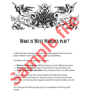 West Marches: Campaign Playstyle Guidebook