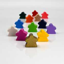 Game Pieces: Meeple-Women - Yellow (Wood) (10)