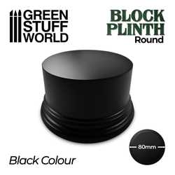 Round Block Plinth: 8cm - Black