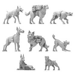 Green Stuff World: 3D Printed Resin Set - War Dogs (9) (1:48)