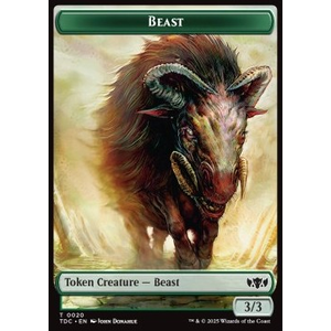 Magic löskort: Tarkir: Dragonstorm: Treasure Token // Beast Token (G 3/3)