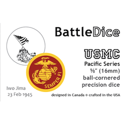 BattleDice 16mm USMC Pair white/saffron (2 st)