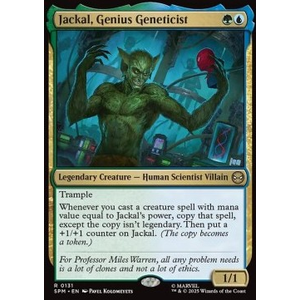 Magic löskort: Magic: the Gathering: Marvel's Spider-Man: Jackal, Genius Geneticist (Foil)