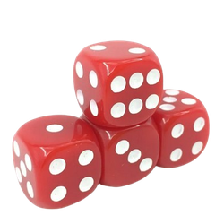 Vaettir Workshop: D6 Dice 16mm Opaque Red/white (12)