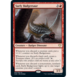 Magic löskort: Commander 2020: Surly Badgersaur