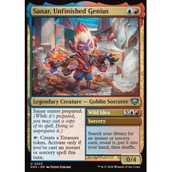 Magic löskort: Secrets of Strixhaven: Sanar, Unfinished Genius // Wild Idea